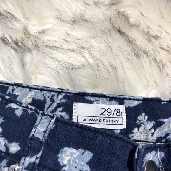 Gap "Always Skinny" low rise floral print denim skinny jeans size 8 - Picture 4 of 8